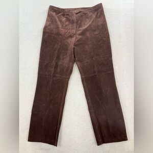 The Last Best Place Brown Genuine Leather Suede Pants Size 16